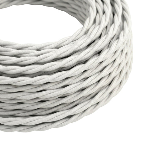 Cavo tessile intrecciato effetto seta – Bianco ottico