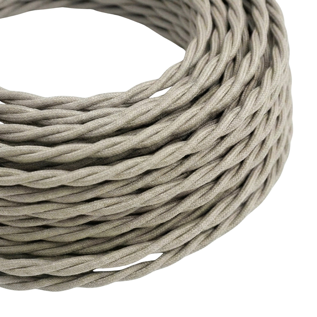 Cavo tessile intrecciato effetto seta – Bianco perla