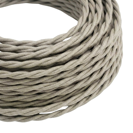 Cavo tessile intrecciato effetto seta – Bianco perla