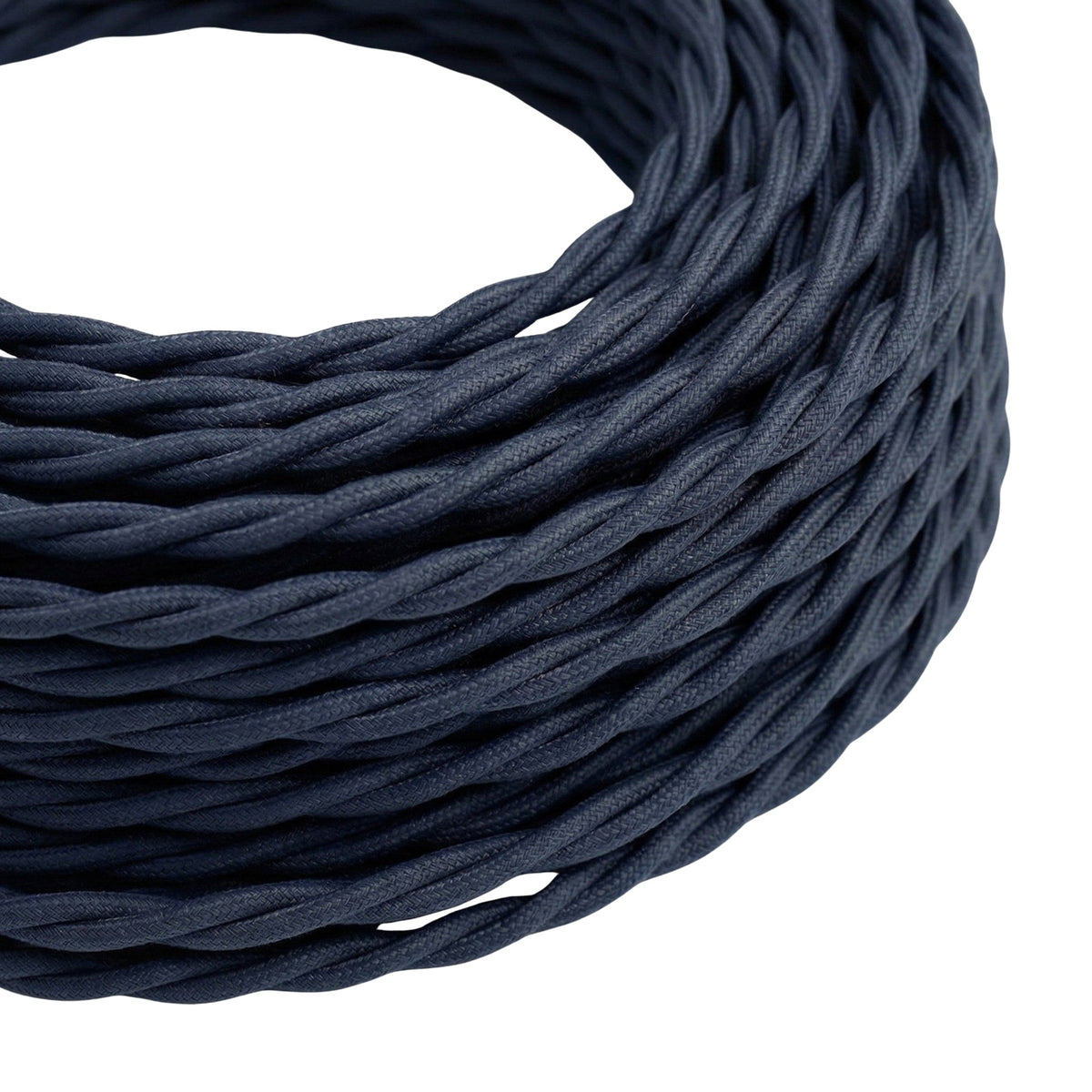 Cavo tessile intrecciato effetto seta – Blu profondo
