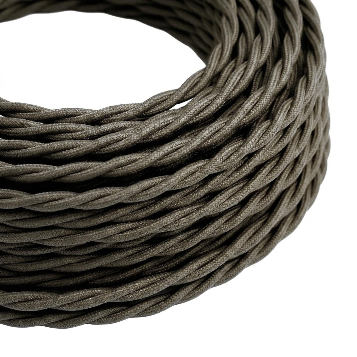 Cavo tessile intrecciato effetto seta – Grigio scuro