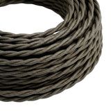 Cavo tessile intrecciato effetto seta – Grigio scuro