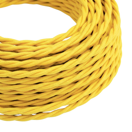 Cavo tessile intrecciato effetto seta – Giallo mais