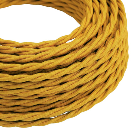 Cavo tessile intrecciato effetto seta – Giallo senape
