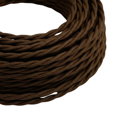 Cavo tessile intrecciato effetto seta – Marrone espresso