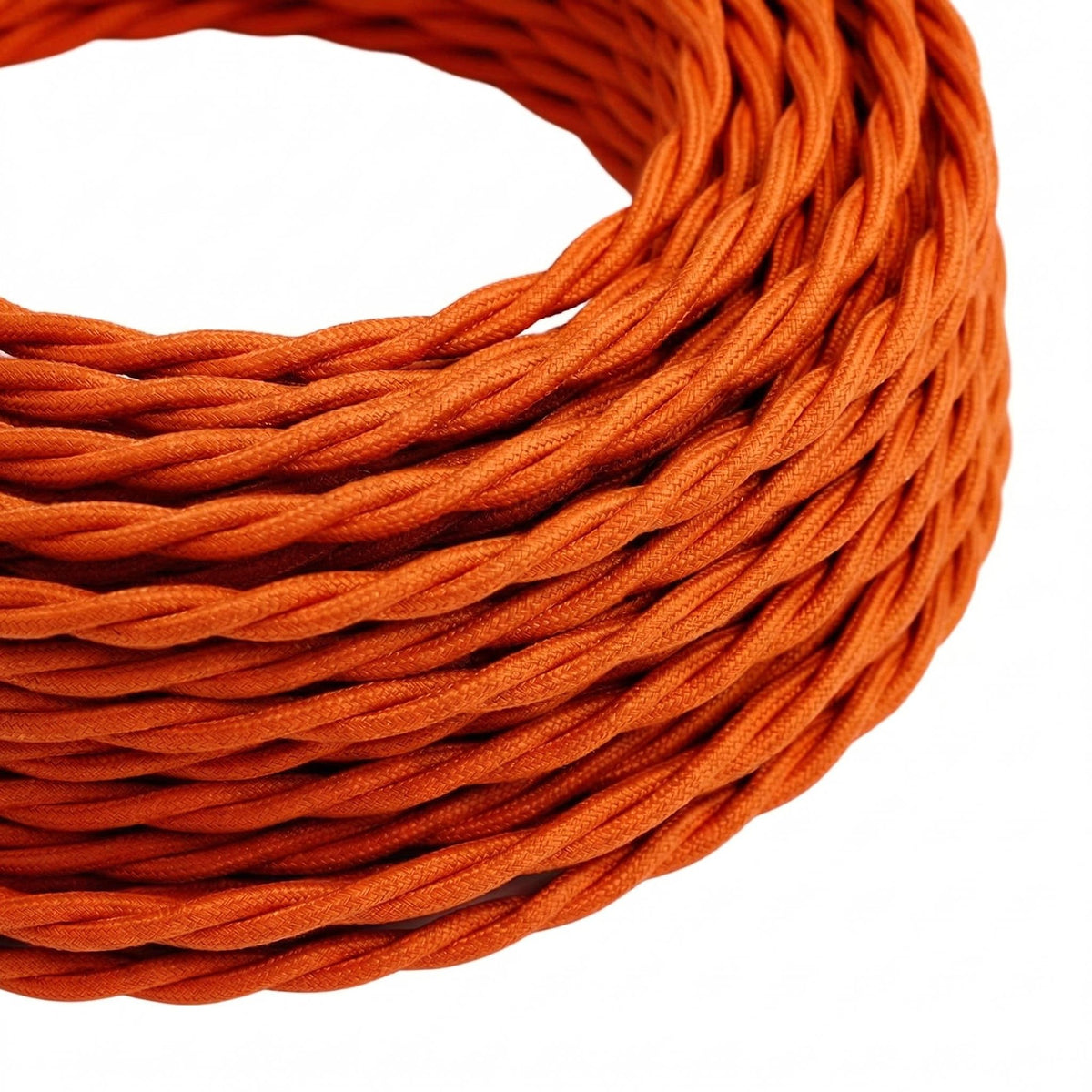 Cavo tessile intrecciato effetto seta – Arancione fiamma
