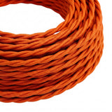 Cavo tessile intrecciato effetto seta – Arancione fiamma