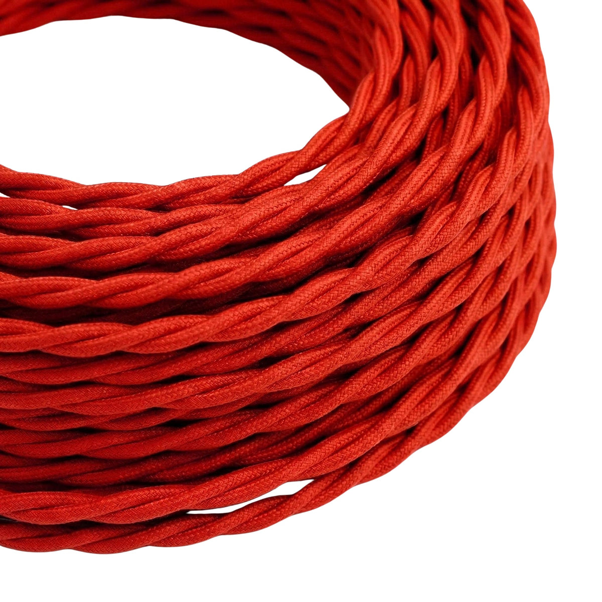 Cavo tessile intrecciato effetto seta – Rosso fuoco