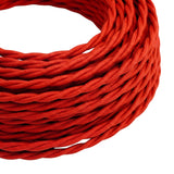 Cavo tessile intrecciato effetto seta – Rosso fuoco