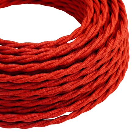 Cavo tessile intrecciato effetto seta – Rosso fuoco