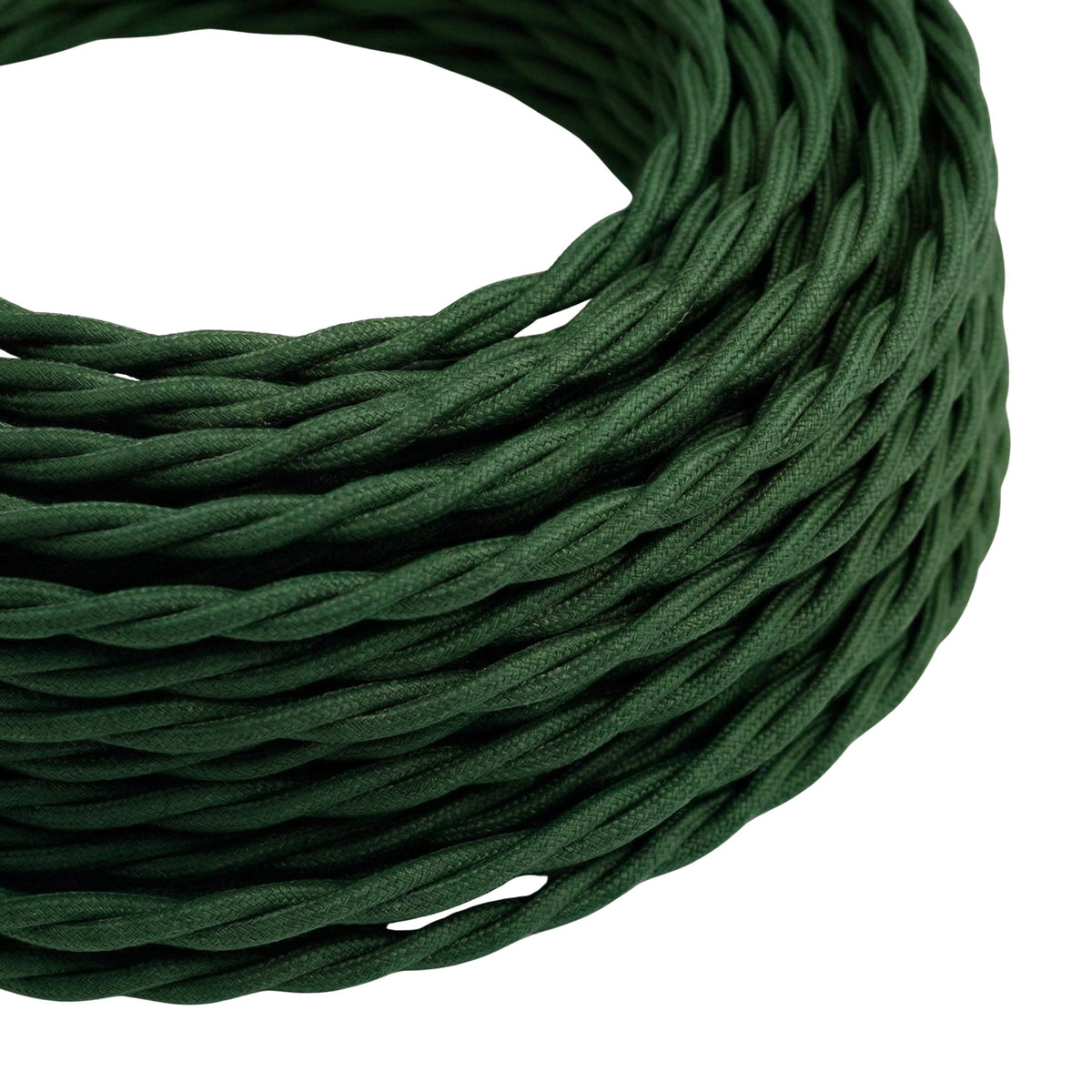 Cavo tessile intrecciato effetto seta – Verde foresta