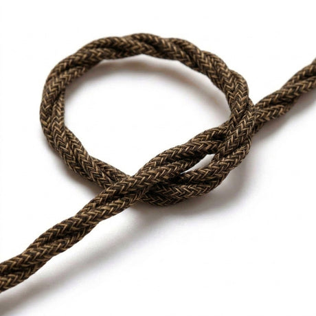 Cavo tessile intrecciato in lino naturale – Marrone
