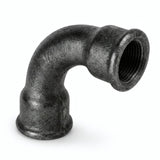 Coude grand rayon 90° F/F fonte noire - photo produit fond blanc 1