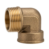 Coude 90° mâle-femelle en laiton CW617N BSP - vue isométrique