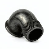 Coude petit rayon 90° M/F fonte noire - photo produit fond blanc 10