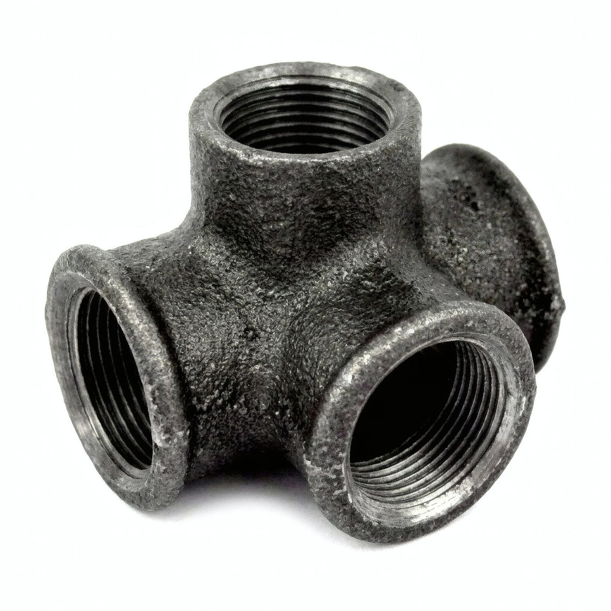 Distributeur T / Té - 4 voies - fonte noire - photo produit fond blanc 5