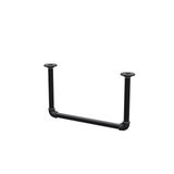 Portant à vêtements suspendu au plafond en tubes d'acier peints noir mat Ø 27 mm — largeur 46 cm, hauteur sous plafond 27 cm, vue de trois quarts sur fond blanc
