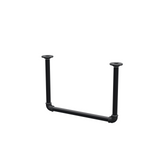Portant à vêtements suspendu au plafond en tubes d'acier peints noir mat Ø 27 mm — largeur 46 cm, hauteur sous plafond 32 cm, vue de trois quarts sur fond blanc