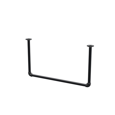 Appendiabiti da soffitto in tubo d'acciaio verniciato nero opaco Ø 27 mm — vista di tre quarti su fondo bianco