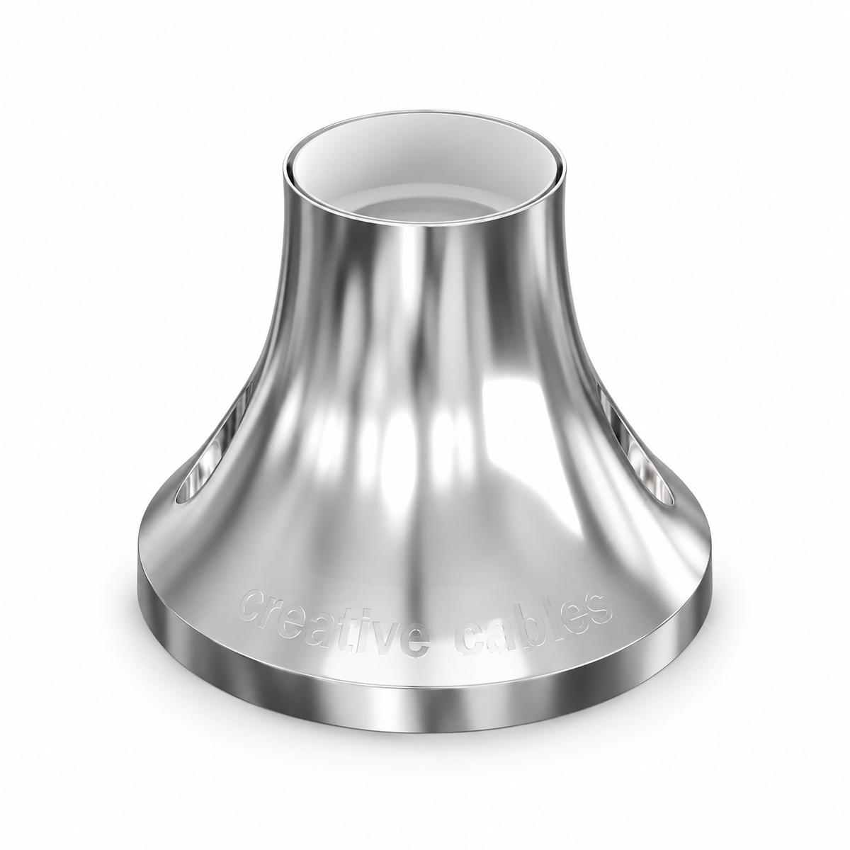 Portalampada E27 metallizzato per parete o soffitto — finitura cromata — vista 1