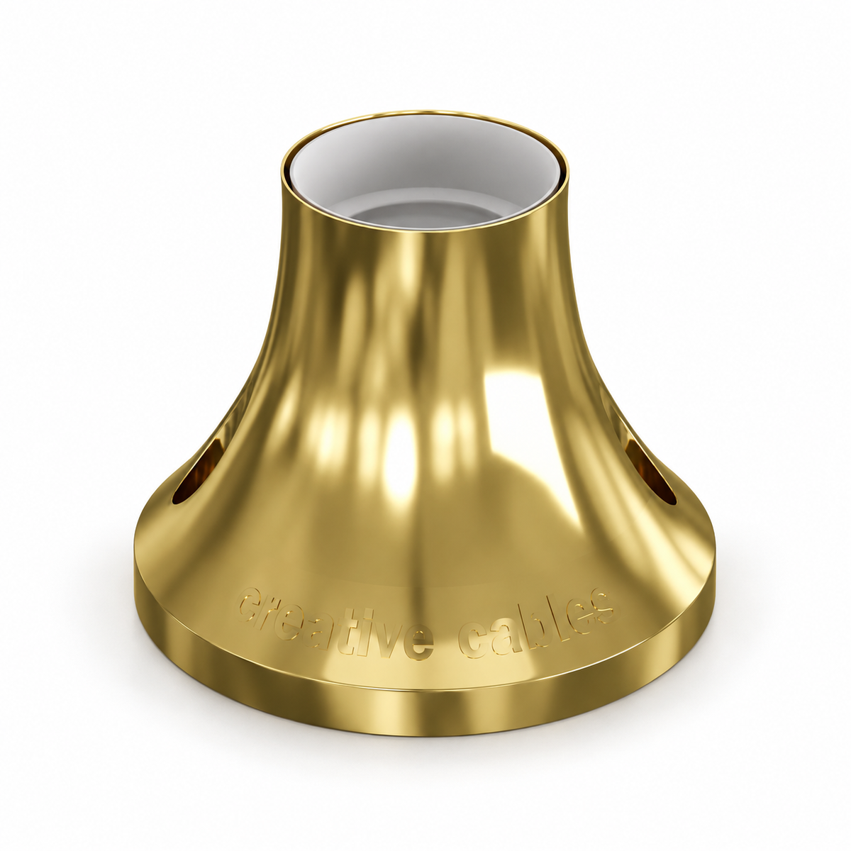 Portalampada E27 metallizzato per parete o soffitto — finitura dorata — vista 1