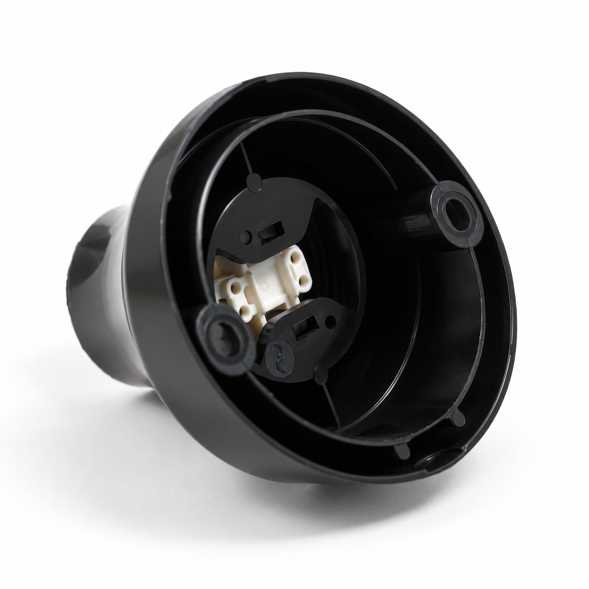 Portalampada E27 a 45° in termoplastica per parete o soffitto — nero — vista 2