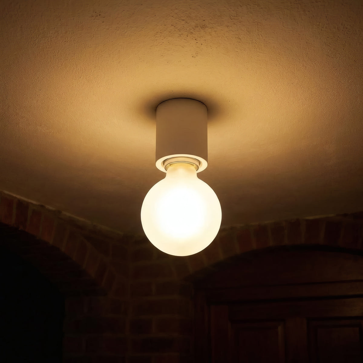 Portalampada E27 a parete o soffitto stagno IP44 — Bianco