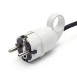 Spina maschio Schuko con anello estrattore — Bianco