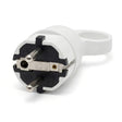 Spina maschio Schuko con anello estrattore — Bianco