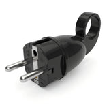 Spina maschio Schuko con anello estrattore — Nero