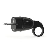 Spina maschio Schuko con anello estrattore — Nero