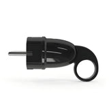 Spina maschio Schuko con anello estrattore — Nero