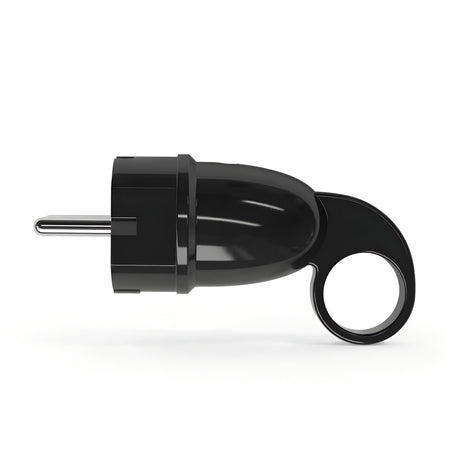 Spina maschio Schuko con anello estrattore — Nero