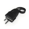 Spina maschio Schuko con anello estrattore — Nero