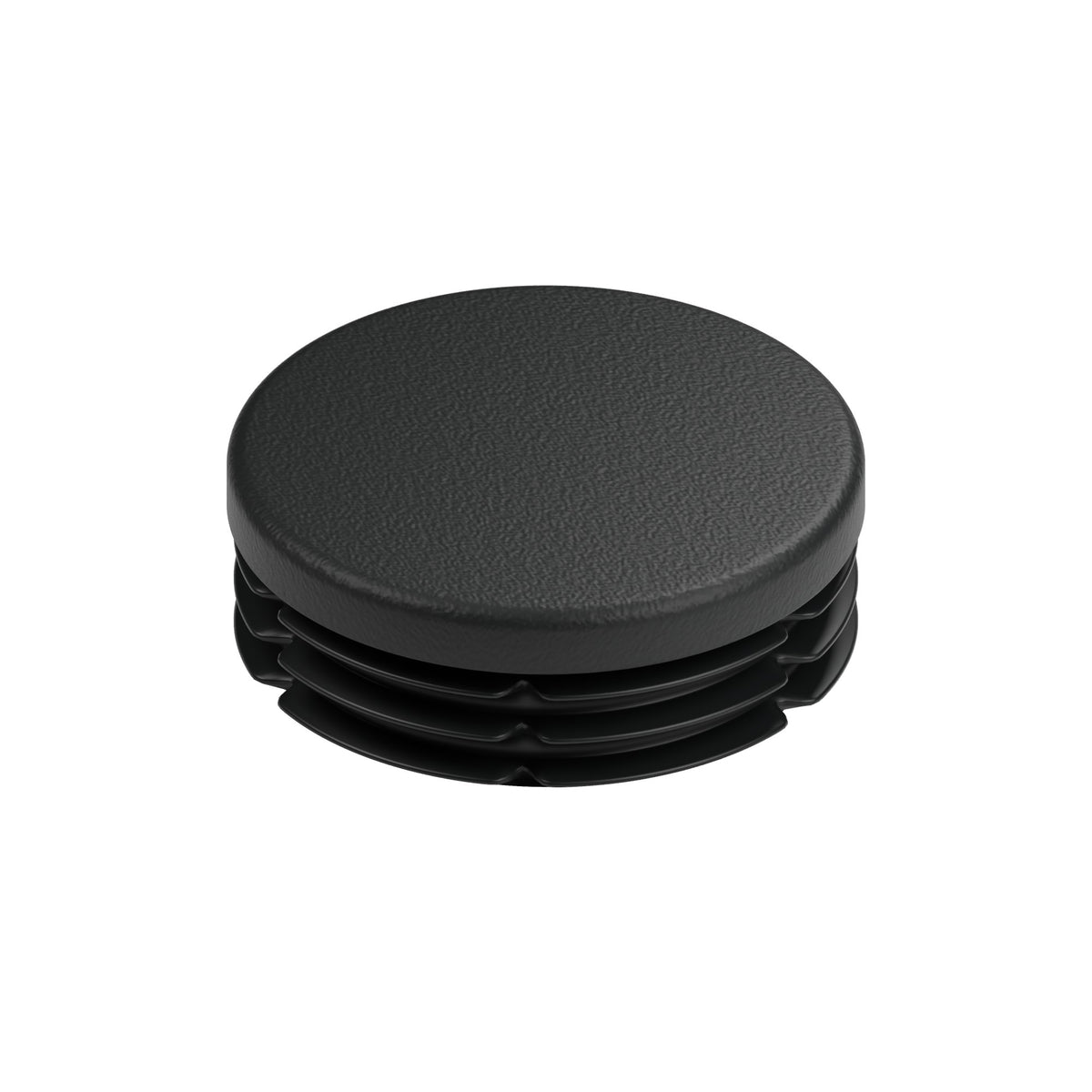 Tappo a lamelle nero per raccordo femmina 1″1/4 33x42, vista dall’alto della testa piatta