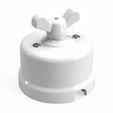 Deviatore in porcellana con galletto — Bianco / Bianco