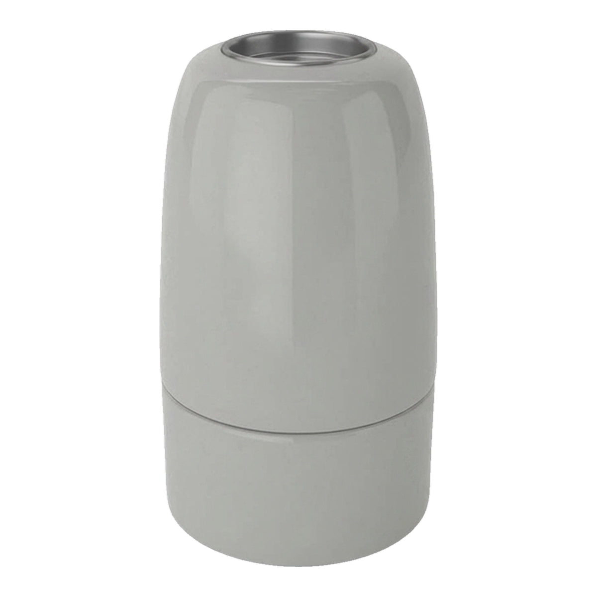Portalampada E14 in porcellana — Grigio