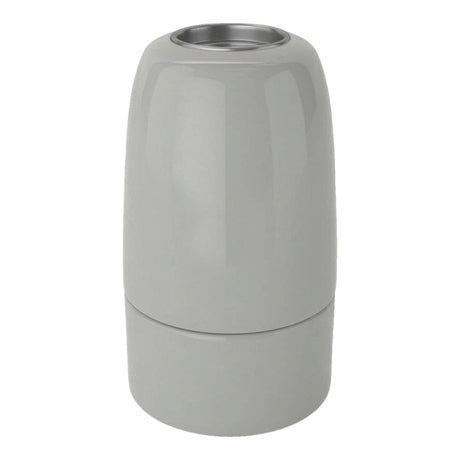 Portalampada E14 in porcellana — Grigio