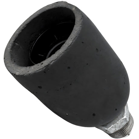 Kit portalampada E27 in cemento antracite su raccordo maschio in ghisa zincata