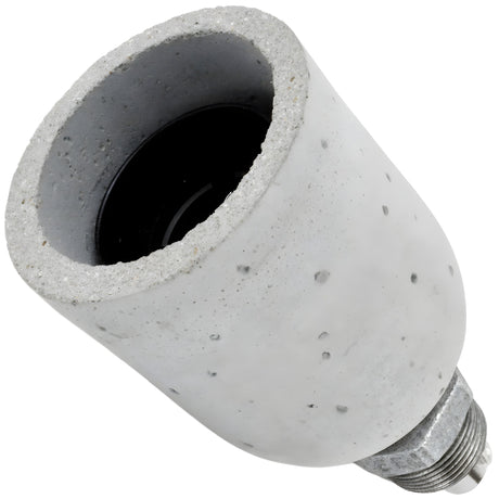 Kit portalampada E27 in cemento grigio chiaro su raccordo maschio in ghisa zincata