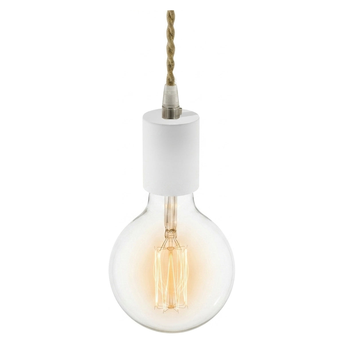Portalampada E27 in legno — Bianco