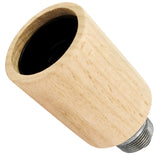Kit portalampada E27 in legno naturale su raccordo maschio in ghisa zincata