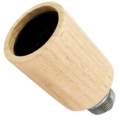 Kit portalampada E27 in legno naturale su raccordo maschio in ghisa zincata