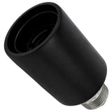 Kit portalampada E27 in legno nero su raccordo maschio in ghisa zincata