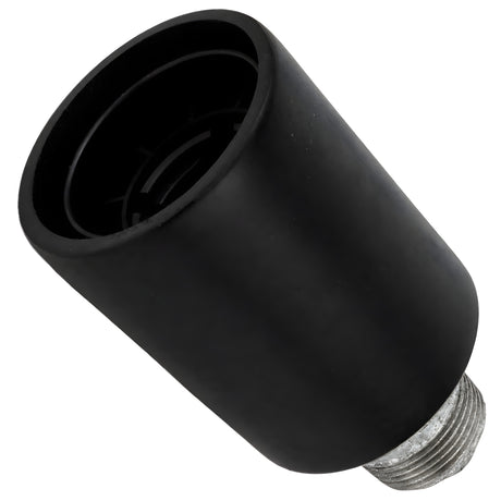 Kit portalampada E27 in legno nero su raccordo maschio in ghisa zincata