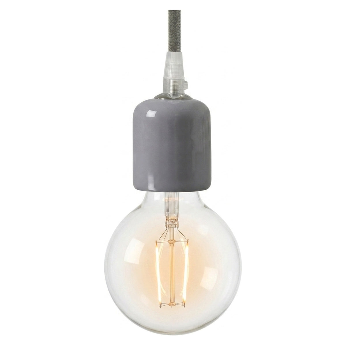 Portalampada E27 in ceramica — Grigio