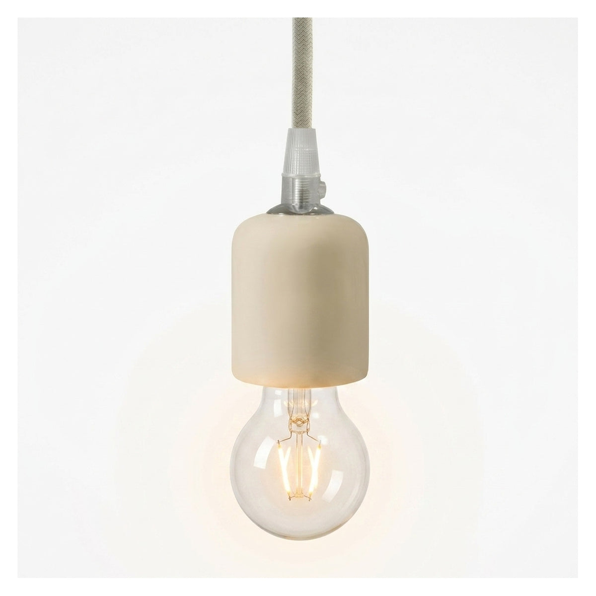 Portalampada E27 in ceramica — Avorio