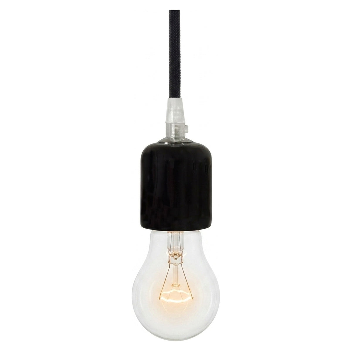 Portalampada E27 in ceramica — Nero