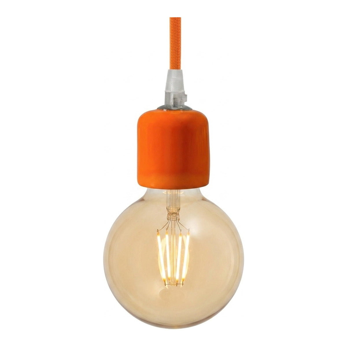 Portalampada E27 in ceramica — Arancione