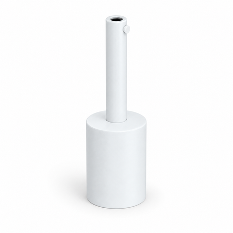 Kit portalampada E27 cilindrico in metallo — serracavo da 7 cm — bianco opaco — vista 1